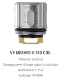 Smok TFV9 Coils - 5 Pack [0.15ohm Mesh]