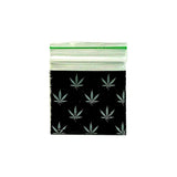 Zipper Branded 40mm x 40mm Black Leaf Bag