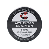 Coilology Pre Built MTL Fused Clapton 10pcs [SS316L 0.64ohm]