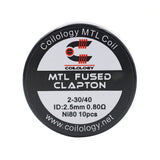 Coilology Pre Built MTL Fused Clapton 10pcs [Ni80 0.8ohm] [Quality Vape E-Liquids, CBD Products] - Ecocig Vapour Store