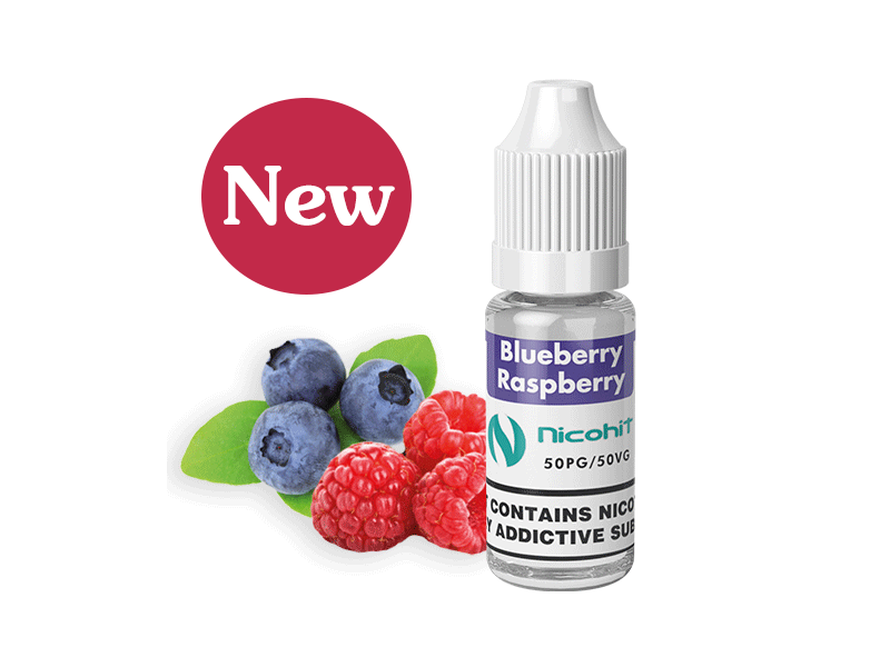 Blueberry Raspberry Flavoured 10ml Vape E-Liquid - Nicohit - 50VG / 50PG
