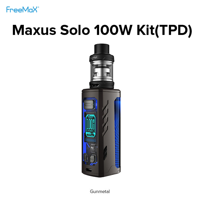 Freemax Maxus Solo 100w Kit [Gunmetal] (Inc Free Glass) [Quality Vape E-Liquids, CBD Products] - Ecocig Vapour Store