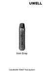 Uwell Caliburn Tenet Pod Kit [Iron Grey] [Quality Vape E-Liquids, CBD Products] - Ecocig Vapour Store