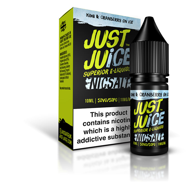 Just Juice - Nicotine Salt - Kiwi, Cranberry on Ice [20mg] [Quality Vape E-Liquids, CBD Products] - Ecocig Vapour Store